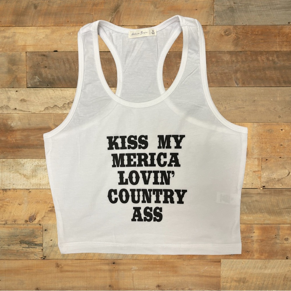 Kiss my American country loving ass tank  S-L available brand new.